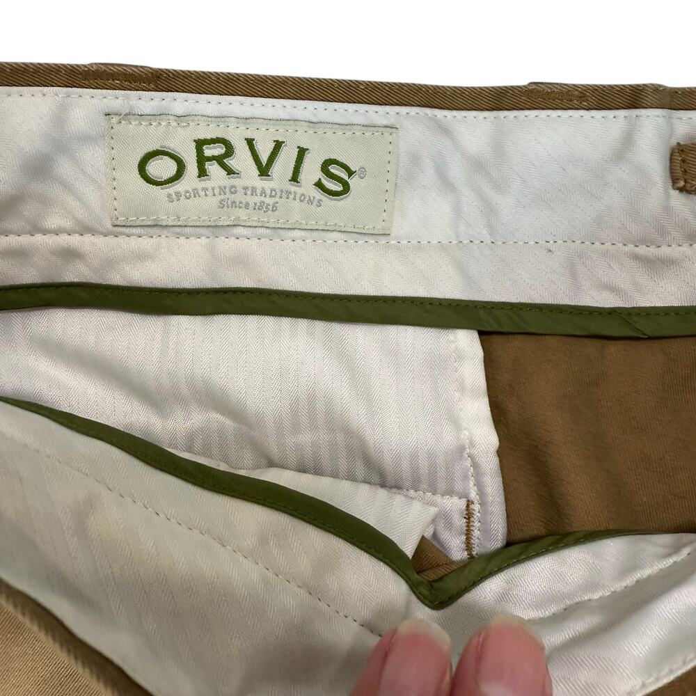 Orvis Hunting Pants Mens 36x32 Camel Tan 100% Cotton Canvas Field Hiking Outdoor - Picture 4 of 12